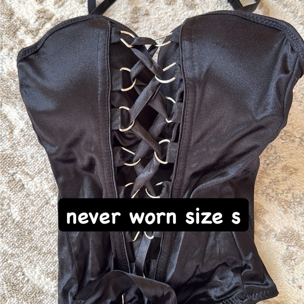 Spirit Black Lace-Up Top